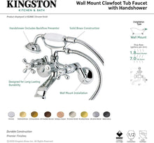Load image into Gallery viewer, Solid Brass 6" Adjustable Vintage Wall-Mount Tub Faucet - Antique Elegance
