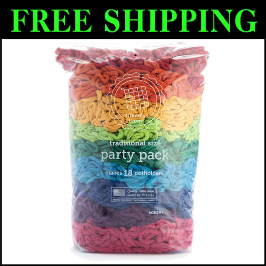 18 Pieces Rainbow Potholder Craft Kit - Fun DIY with Cotton Weaving Loops