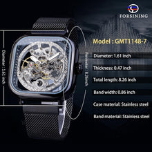 Load image into Gallery viewer, Elegant Men's Skeleton Wristwatch with Flower Movement Carving &amp; Stainless Steel