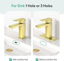 Load image into Gallery viewer, Single Handle Brushed Gold Vanity Faucet - Modern Design with Installation Kit