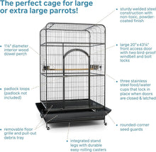 Load image into Gallery viewer, Luxurious 46" X 36" Empire Macaw Cage: Stainless Steel Design for Active Birds
