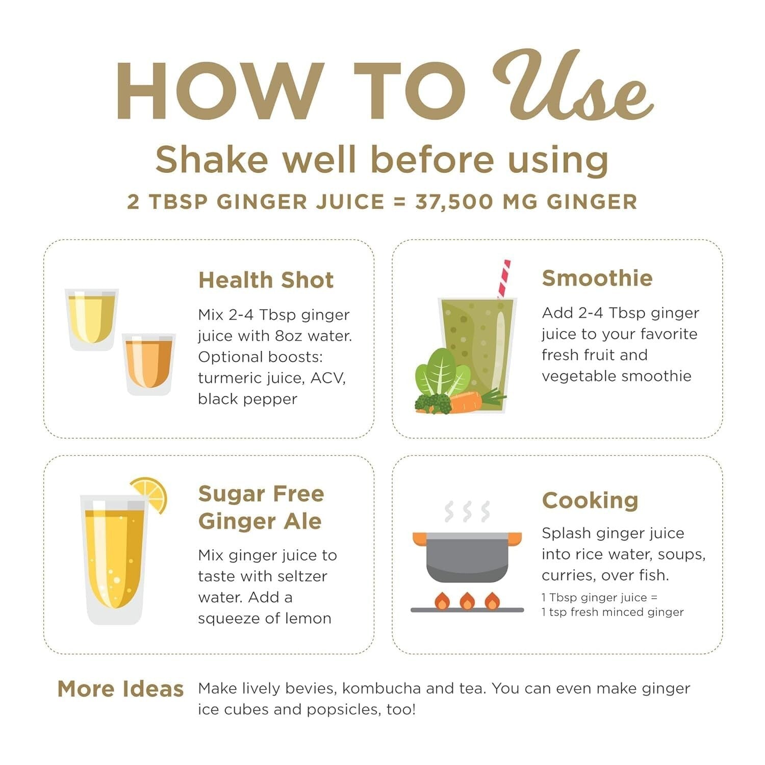 Premium Quality Organic Ginger Juice - 12 Count of 32 Fl Oz for Daily Wellness