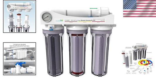 Carbon Plus 4-Stage RO/DI Water Filter System with Built-in Monitor - 100 GPD