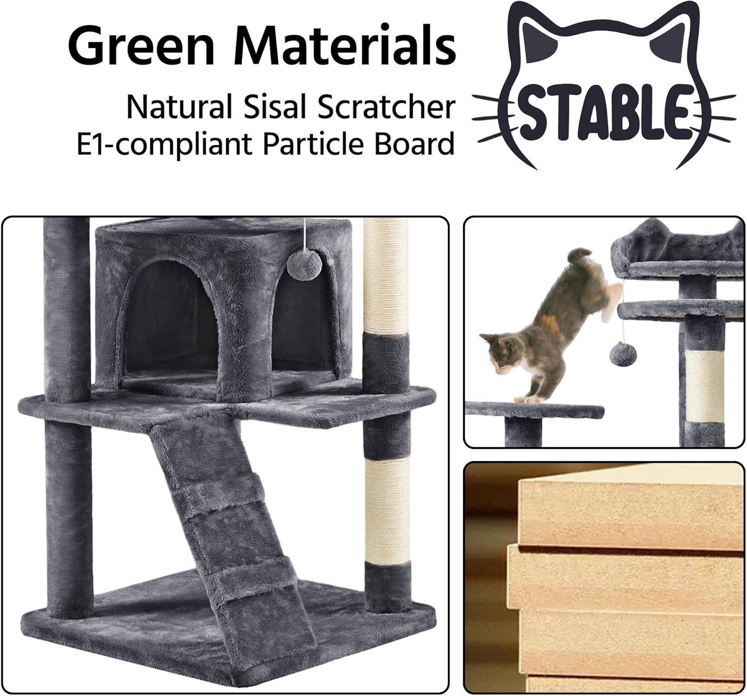 Premium 70in Cat Tower with Cat Condos, Scratch Posts & Indoor Activity Center