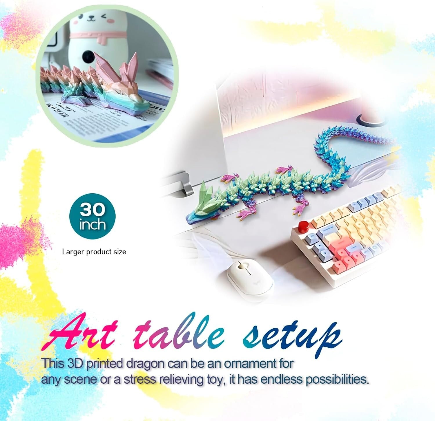 Articulated 30'' Crystal Dragon - Children’s Day Surprising Decoration Gift