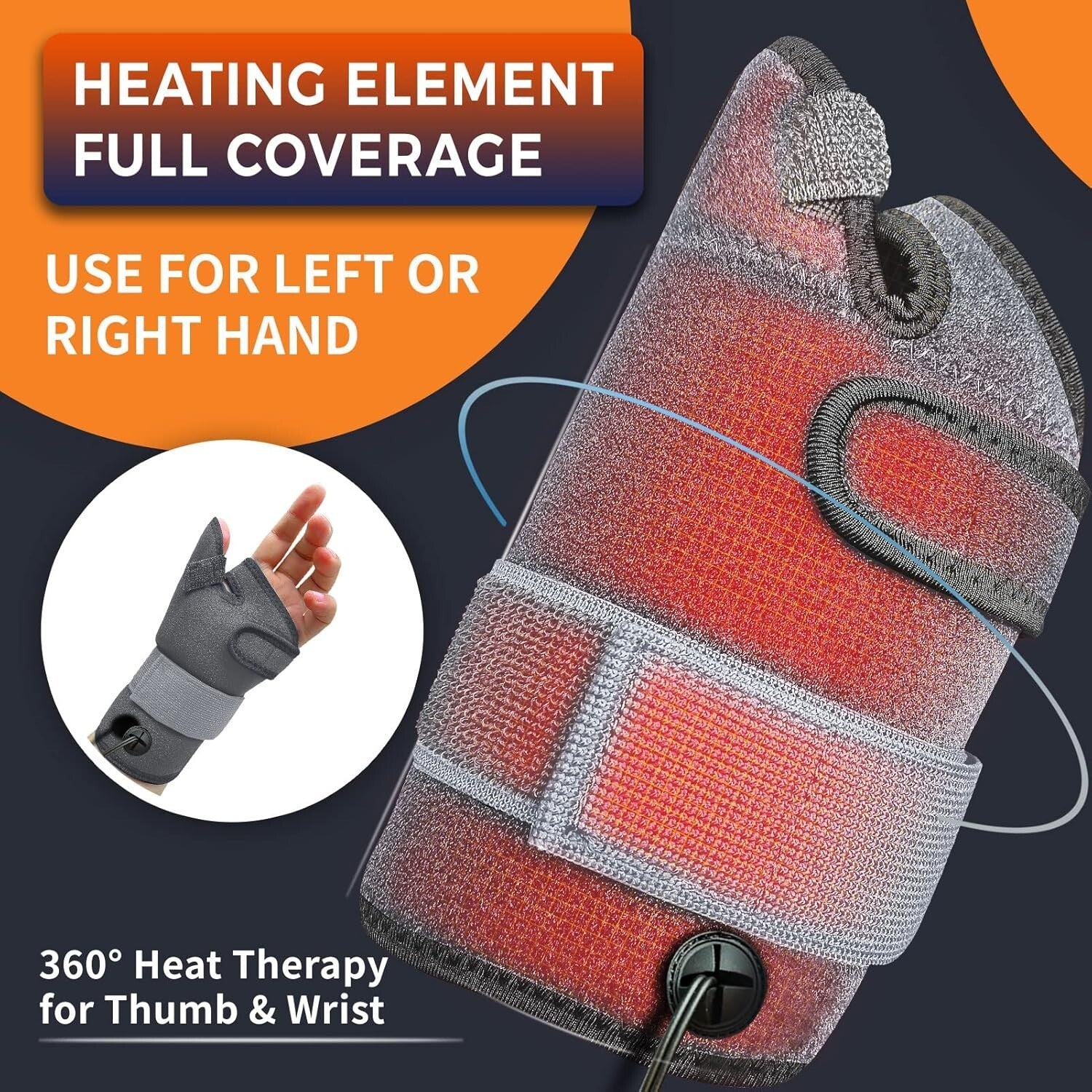Dual-Sided Heating Pad for Thumb & Wrist - Adjustable Fit for Enhanced Recovery