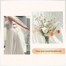 Load image into Gallery viewer, Lightweight Beaded Edge Bridal Veil - 1 Tier Fingertip Style for Elegant Brides