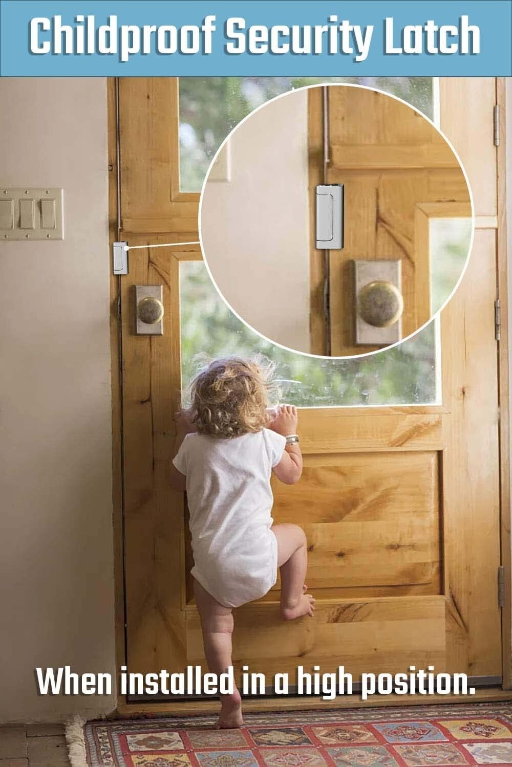 4-Pack Childproof Door Reinforcement Locks - High Security Aluminum Finish