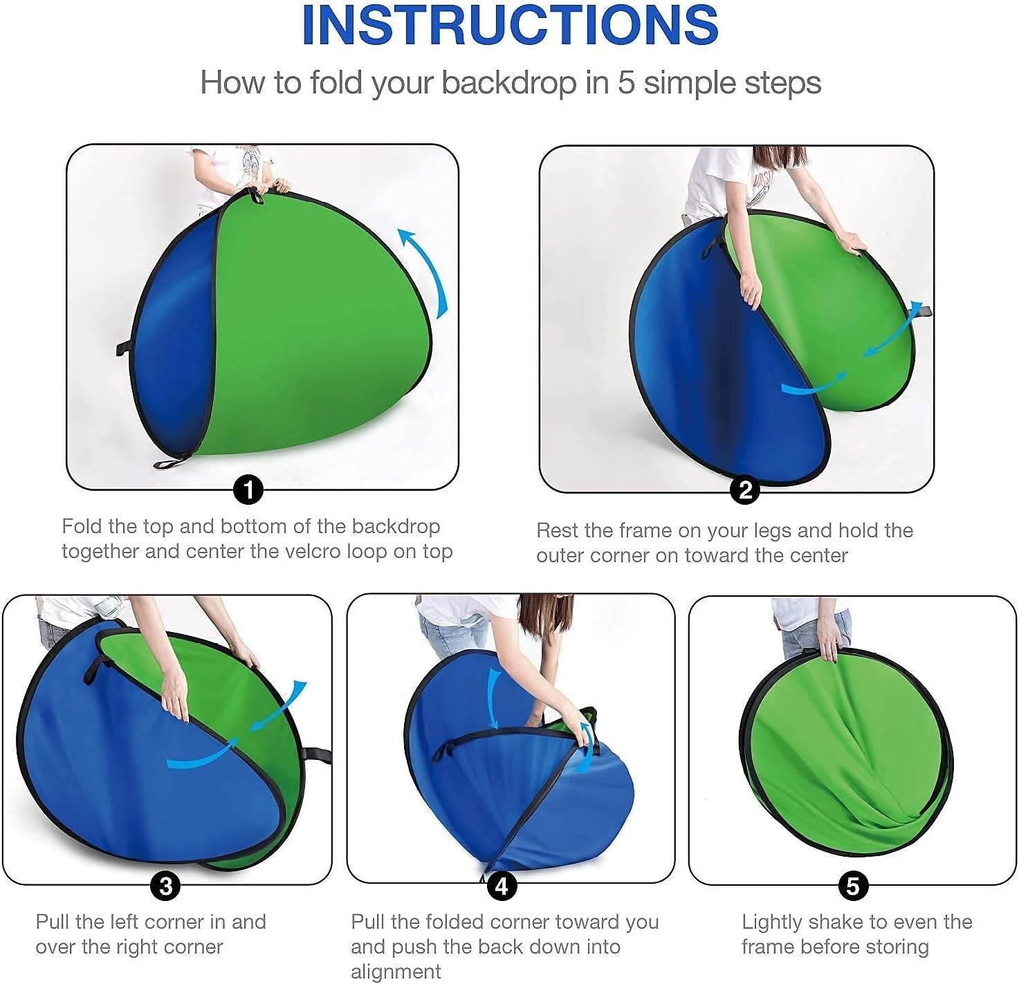 Multi-Function 5x6.5ft Chromakey Backdrop with Storage Case for Content Creators