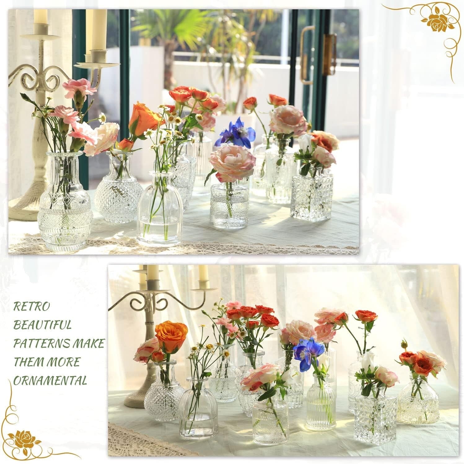 Charming 22-Piece Clear Glass Bud Vase Collection for Elegant Centerpieces