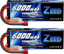 Load image into Gallery viewer, High Performance 2S Lipo Battery 6000mAh/80C for RC Helicopters and Boats
