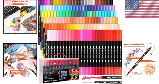 Creative Dual-Tip Marker Set: 150 Colors for Drawing, Journaling & Calligraphy