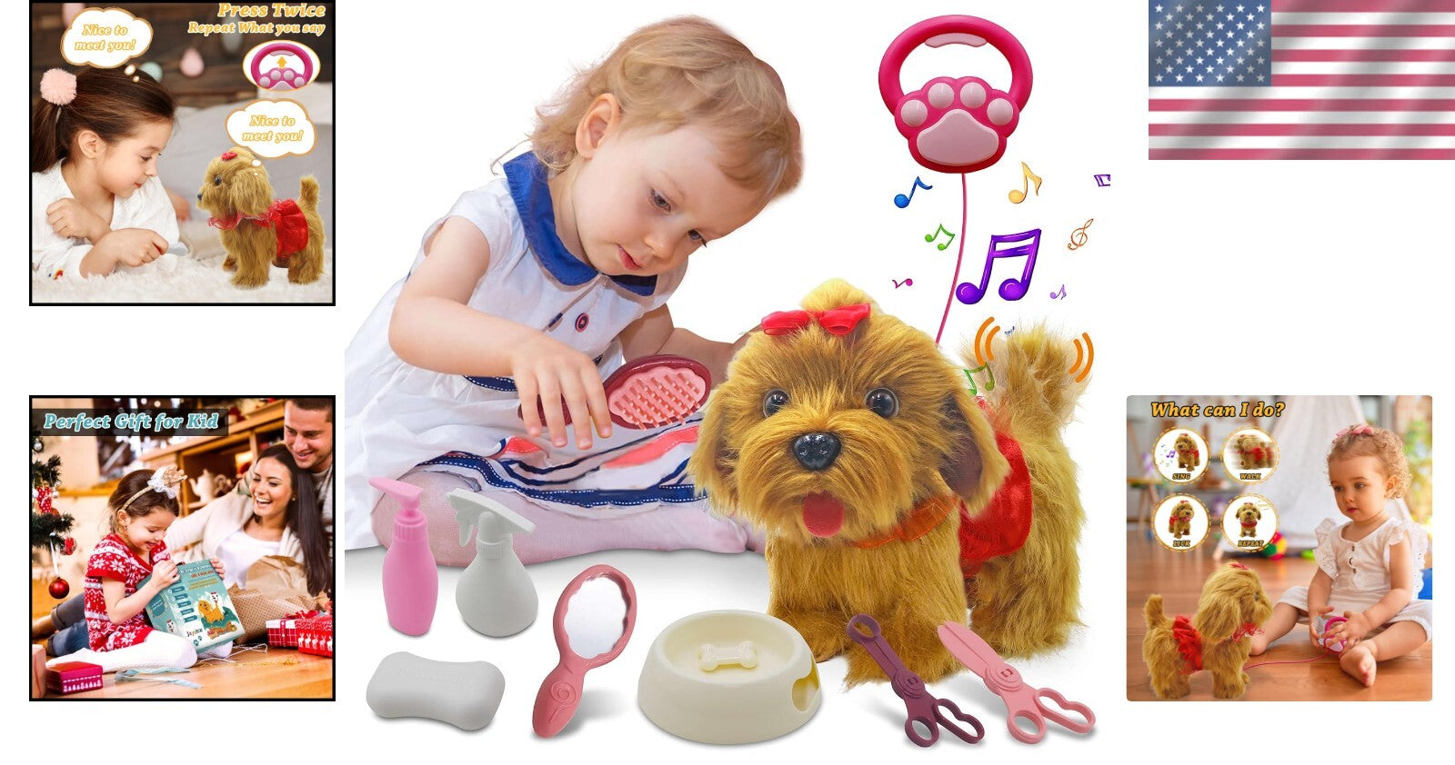 Cute Remote-Controlled Interactive Dog for Children Ages 2-4 - Birthday Gift
