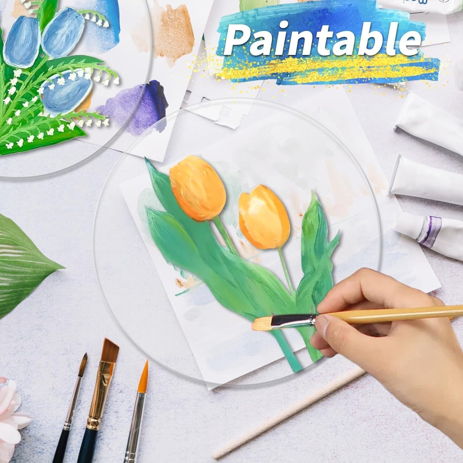 1/8" Thick Round Acrylic Discs - 20" Clear Panels for Creative DIY Projects