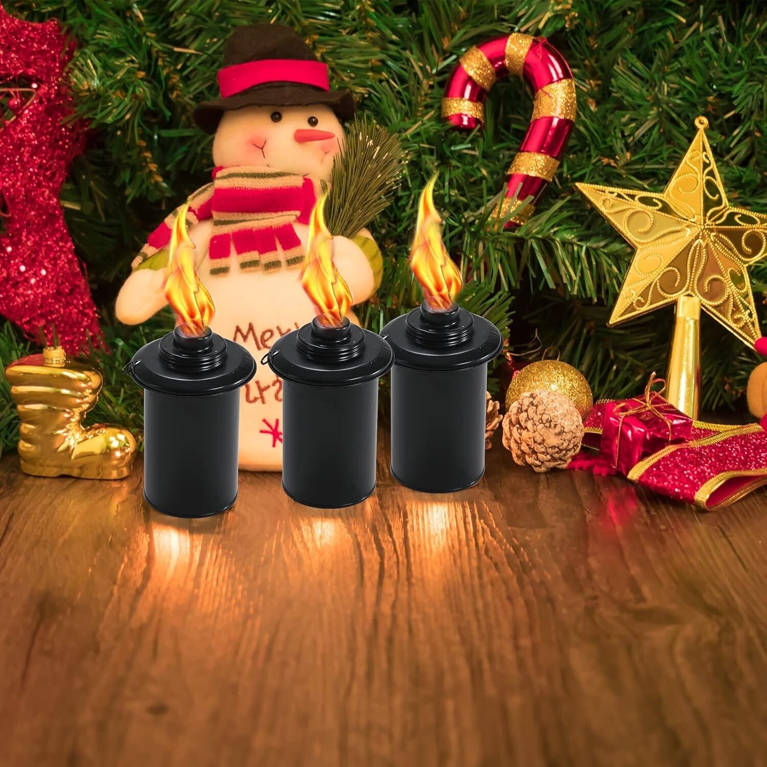 6-Pack Stylish 16 oz Citronella Torches - Adjustable Height for Outdoor Elegance