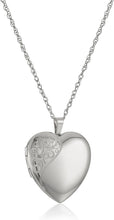 Load image into Gallery viewer, Sterling Silver Satin Finish Heart Locket Necklace with Hidden Hinge - 30 inches