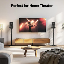 Load image into Gallery viewer, Sturdy Floor Speaker Stands for Surround Sound - Tiltable &amp; Stylish Black Design