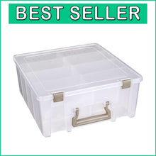 Load image into Gallery viewer, Portable Double Deep Craft Storage Box with Handle &amp; Removable Dividers 15.25"