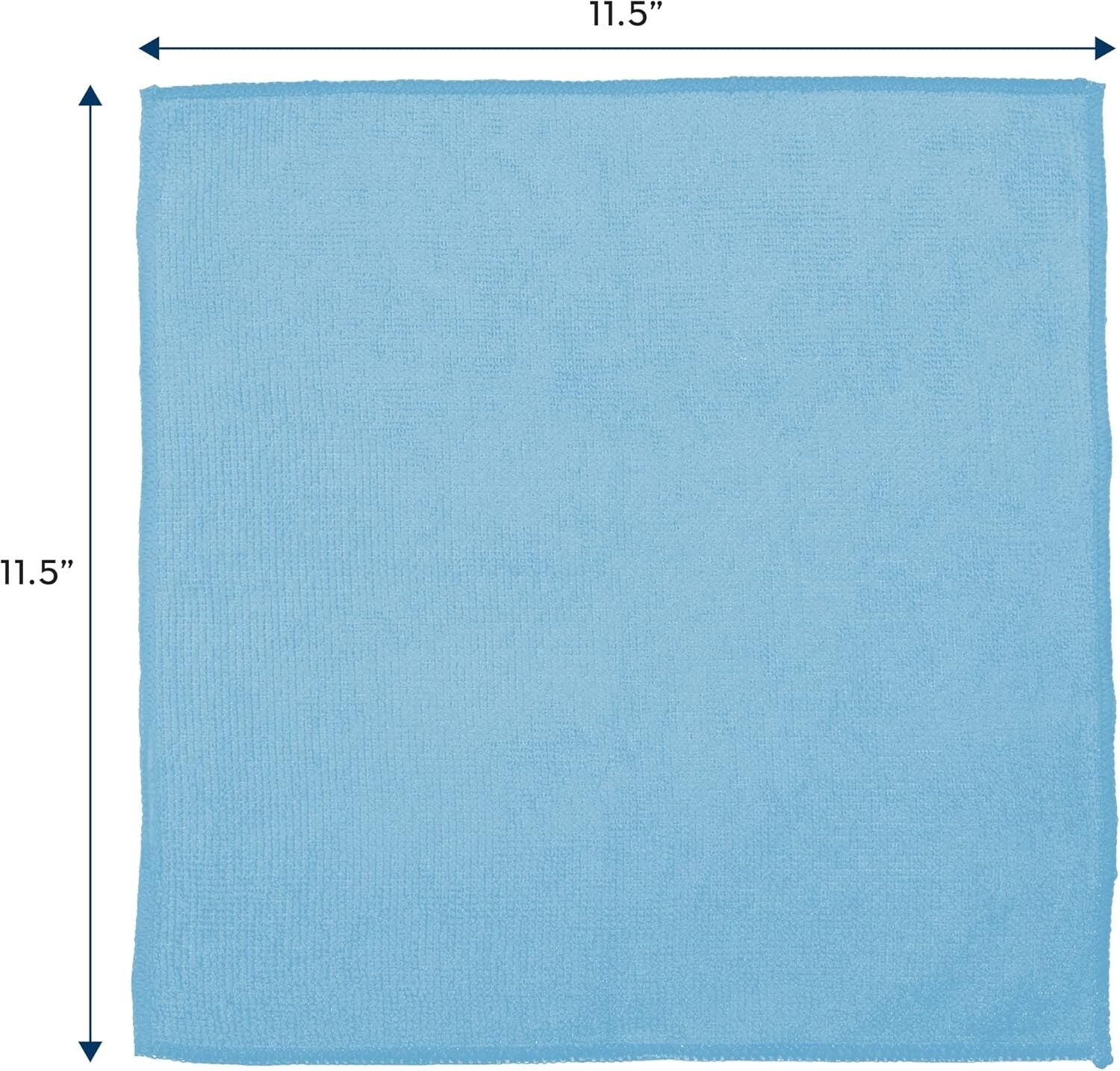 Bulk 150 Light Blue Microfiber Cleaning Cloths - Machine Washable & Lint-Free