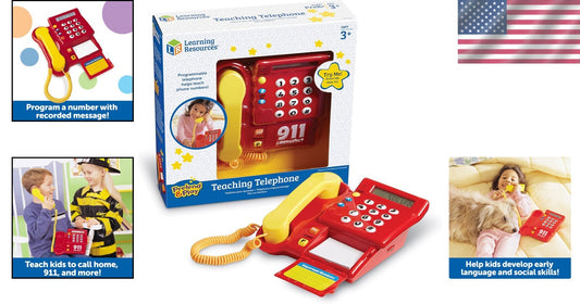 Bright Multi-Color Pretend Play Telephone for Toddlers, Ages 3+, Develops Skills