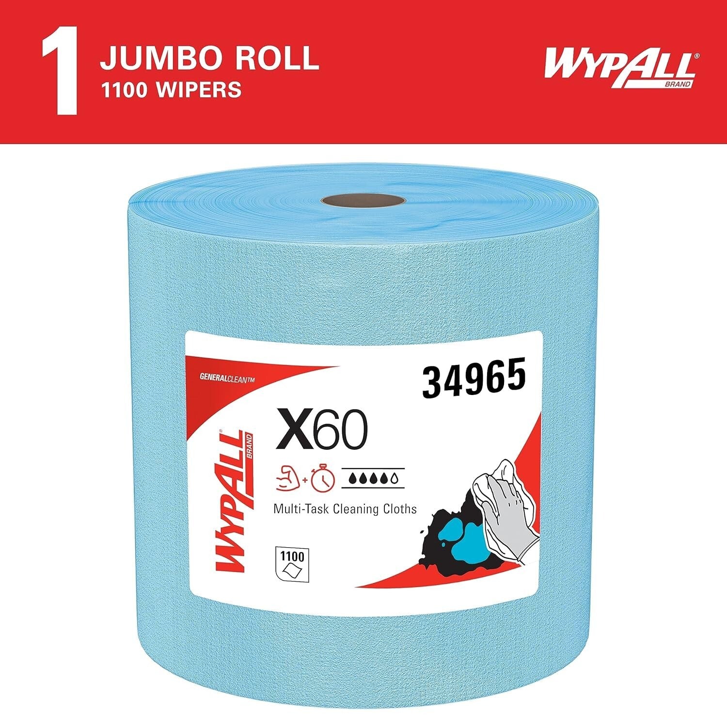 Strong & Lightweight X60 Cloths - 1,100 Sheets of Perforated Cleaning Power