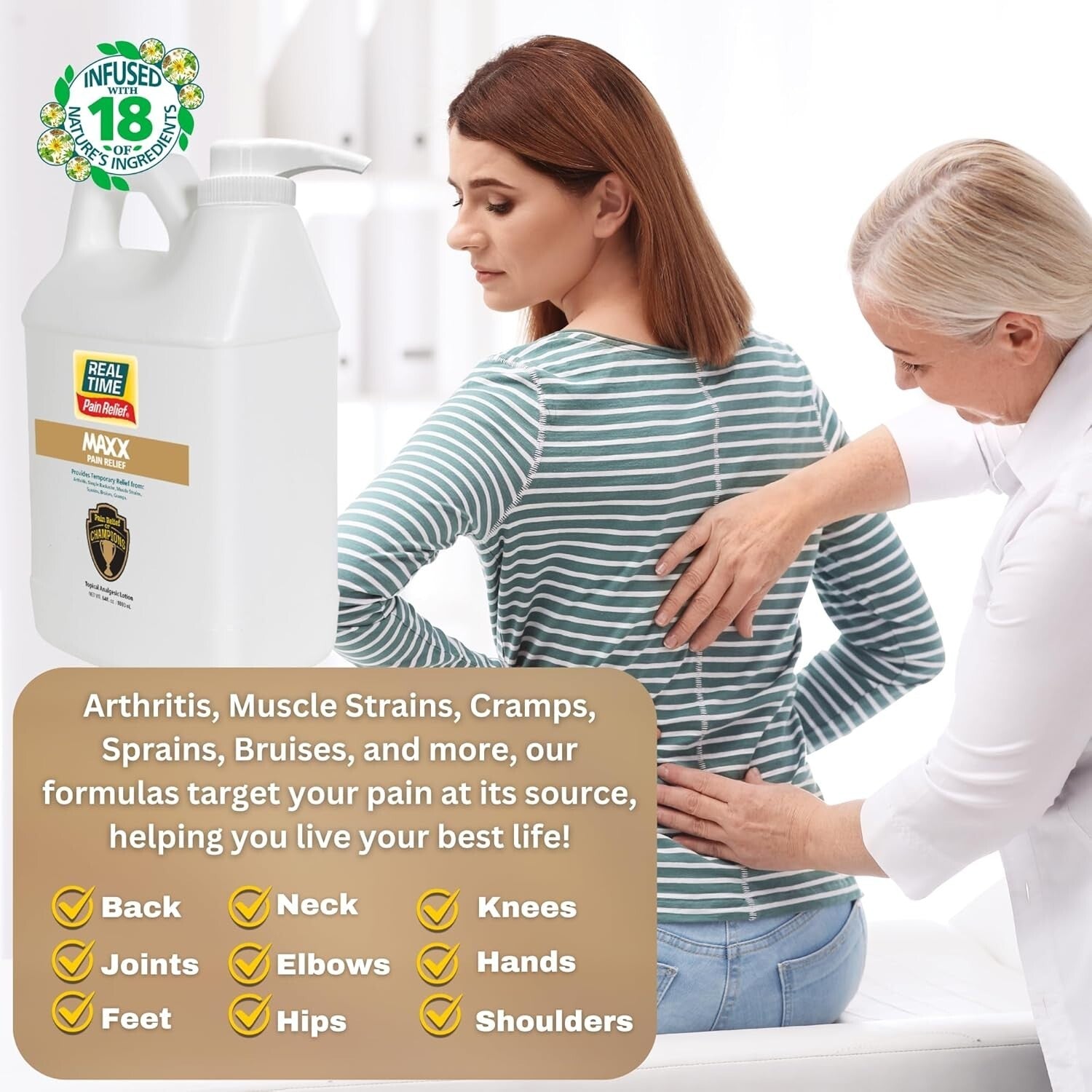 Professional Size MAXX Pain Relief - 64oz Formula for Arthritis and Muscle Pain