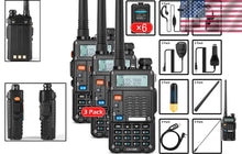 Load image into Gallery viewer, Lightweight Dual Band UHF/VHF Radio Set - 3 Pack with Rechargeable Batteries