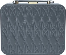 Load image into Gallery viewer, Matte Grey Jewelry Case with Handle - Spacious and Elegant Storage Solution