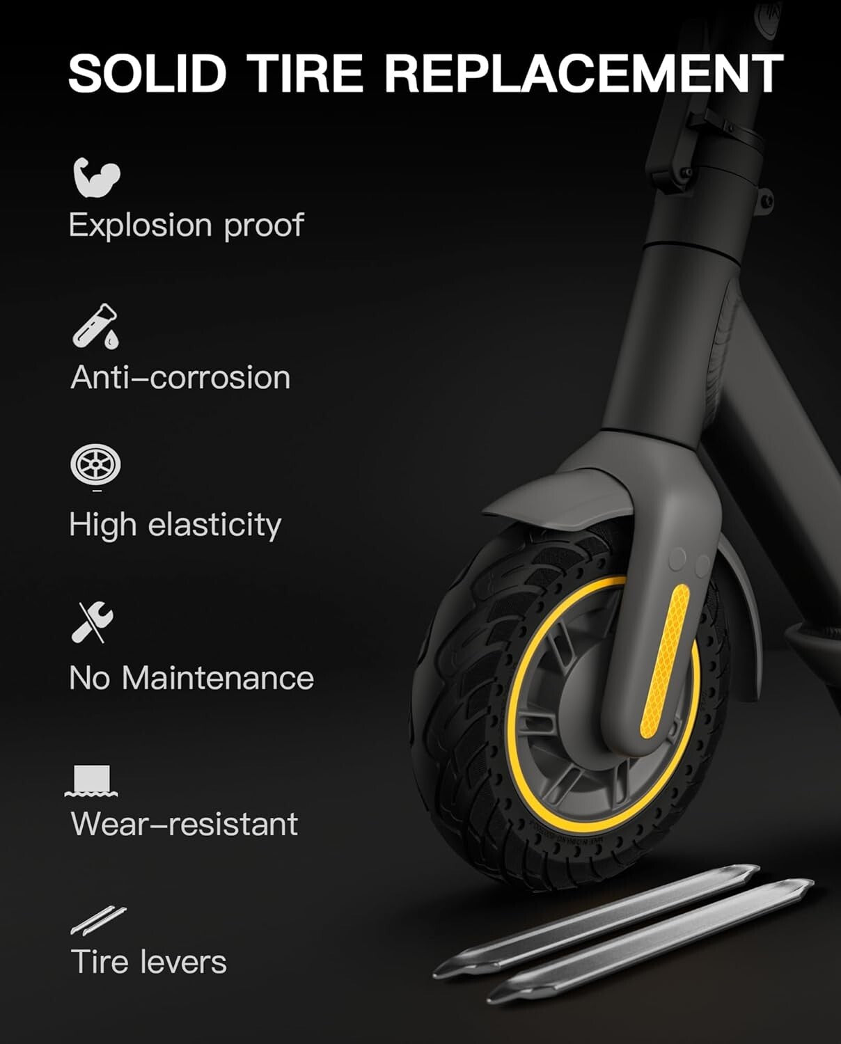 High-Performance 10x2.5 inch Honeycomb Solid Tires for Ninebot MAX & Hiboy S2