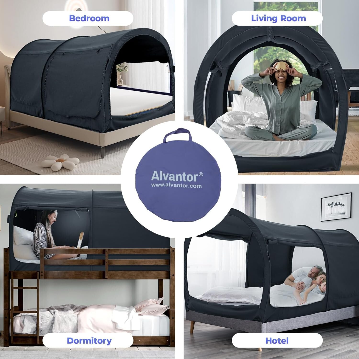 Breathable Privacy Sleeping Tent for Twin Bunk Beds - Easy Setup & Washable