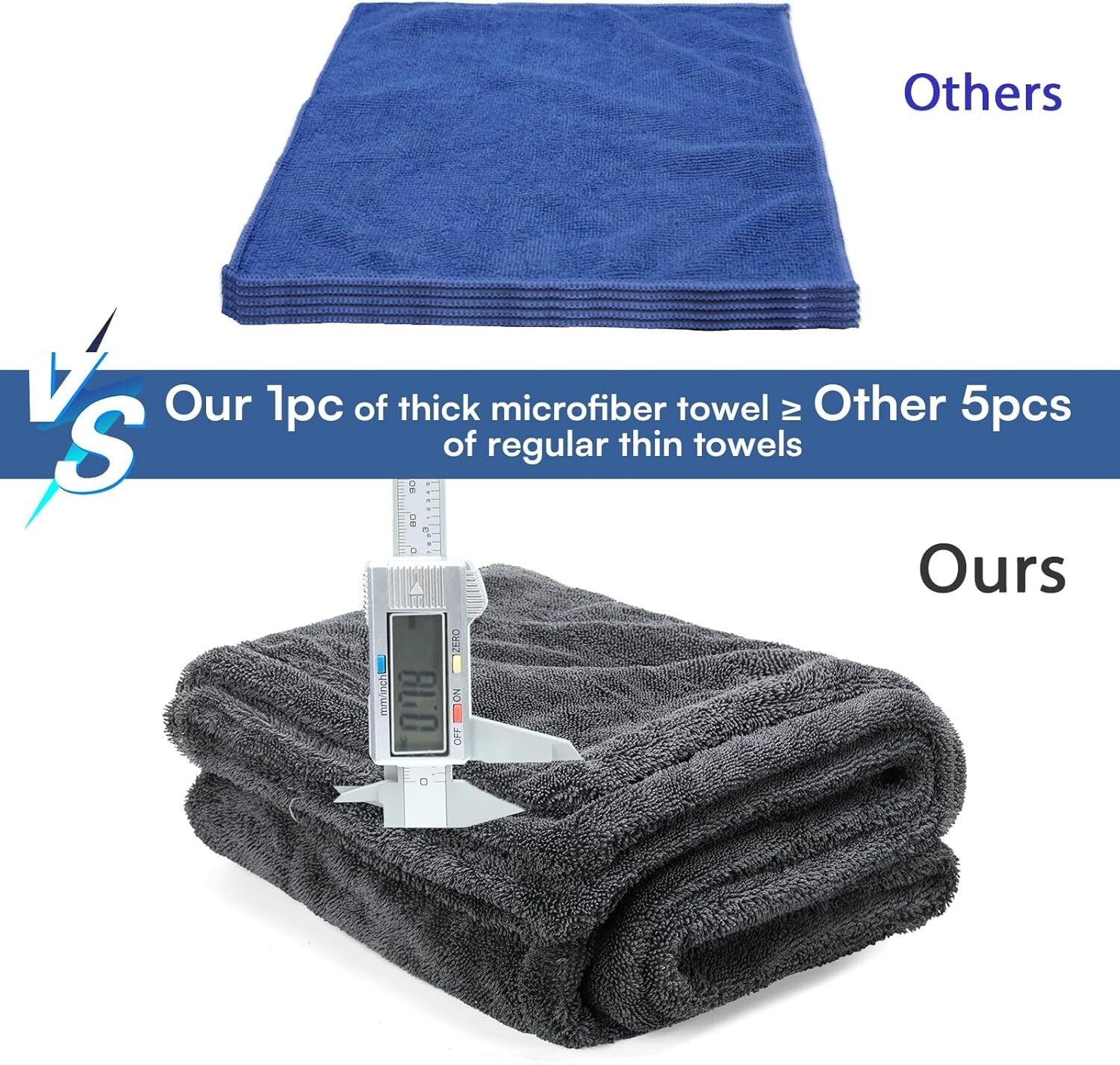 1200 GSM Extra Large Car Drying Towel - 23.6 x 63 in, Quick Dry & Scratch Free