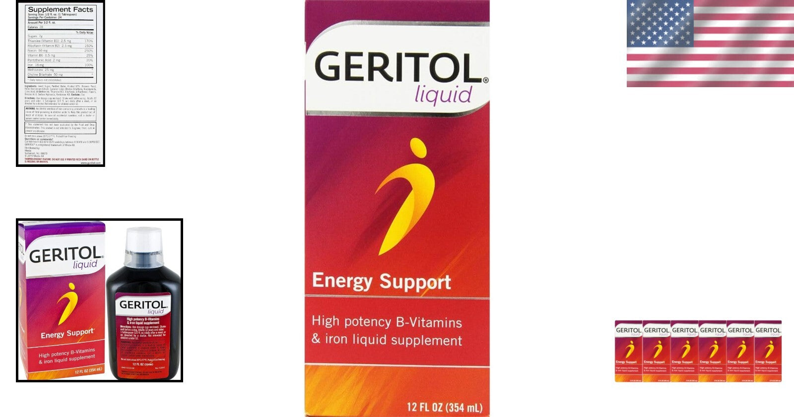 Everyday Liquid Energy Support with B-Vitamins & Iron - Gluten-Free Supplement