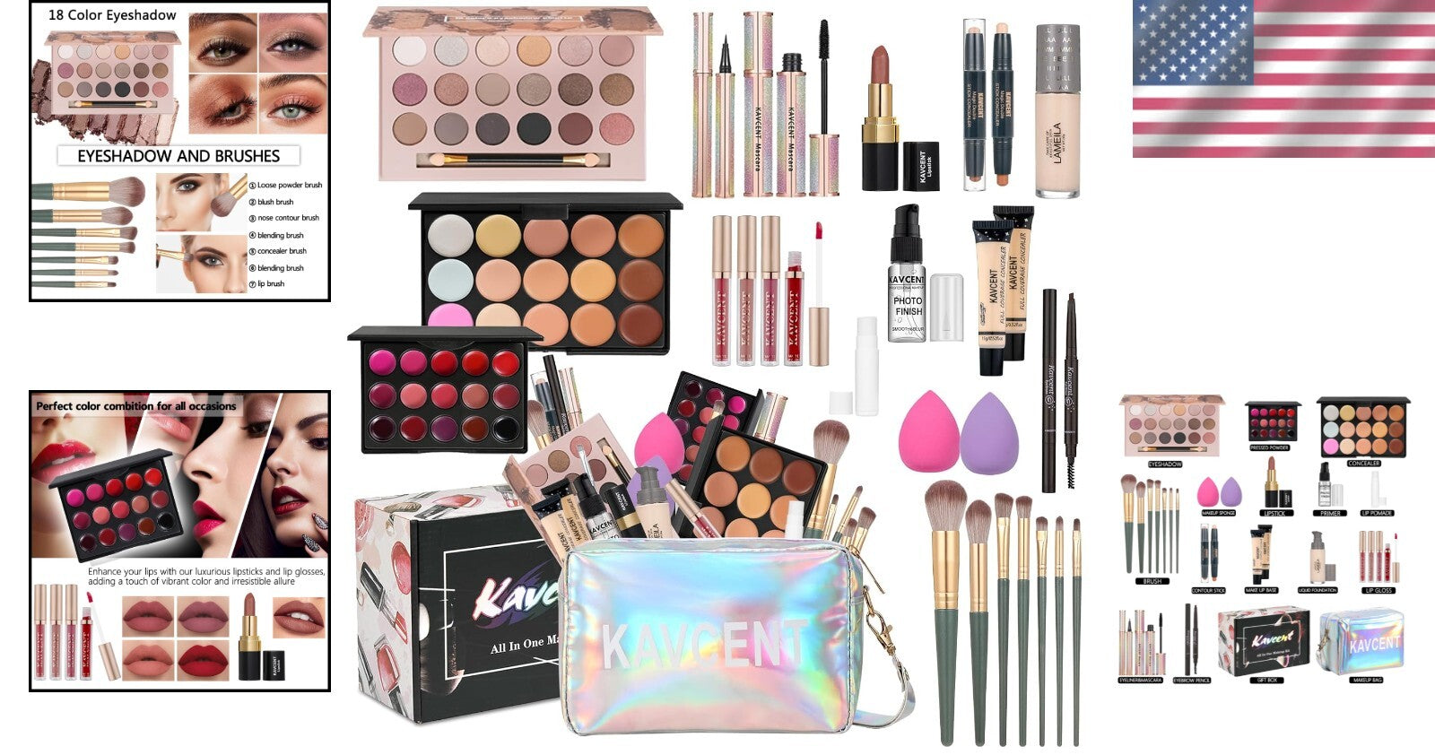 Ultimate Makeup Gift Set for Women: Includes Palettes, Brushes & More