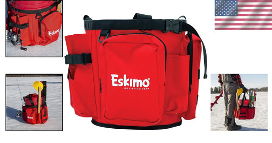 Durable Ice Fishing Bucket Caddy in Black/Red for Ultimate Gear Organization