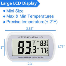 Load image into Gallery viewer, Environmentally Friendly Digital Refrigerator Thermometers - 6 Pack Waterproof