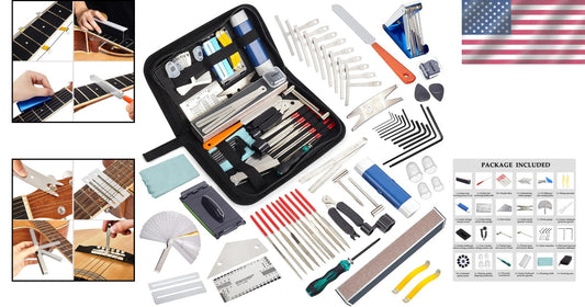 65-Piece Guitar Maintenance Tool Kit for Electric, Acoustic & Bass Instruments