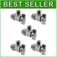 Load image into Gallery viewer, Durable 1/4 Turn Heavy Duty Chrome Shut Off Valve - 5 Pack for Plumbing Needs