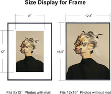 Load image into Gallery viewer, Set of 4 Modern 12x16 Picture Frames - Black Matted Aluminum for Stylish Display
