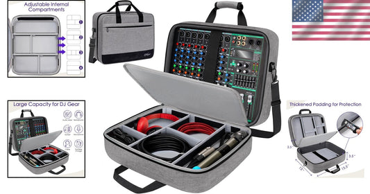 15.5" DJ Mixer Case - Padded, Spacious, Customizable Storage for Audio Gear
