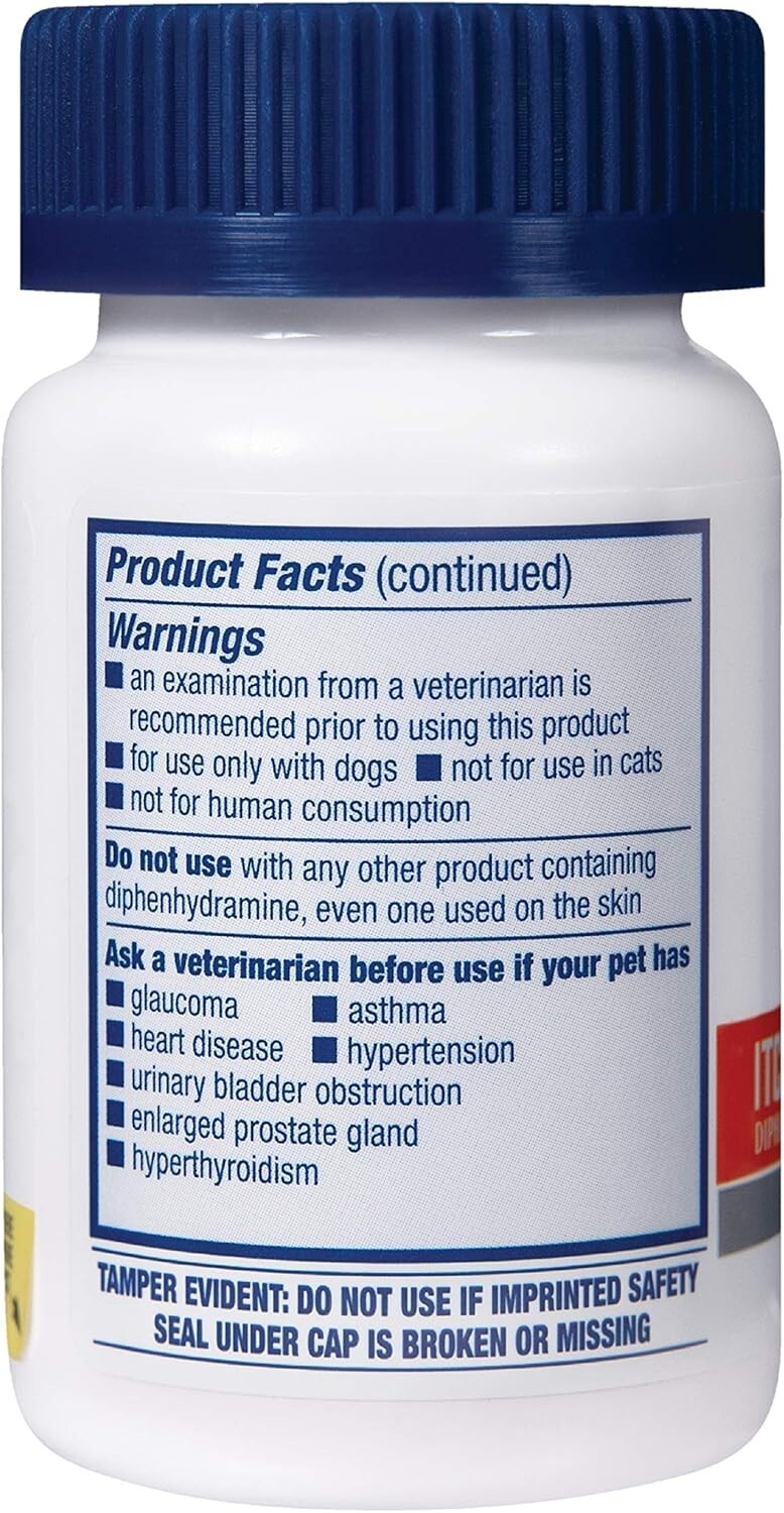 Chewable Antihistamine Allergy Relief for Dogs - 100 Tablets, 12 Packs Available