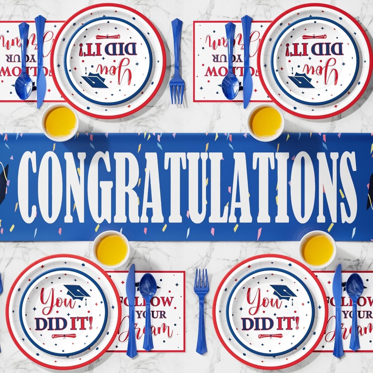 Celebratory 175 PCS Graduation Dinnerware - Easy Cleanup for Class of 2025