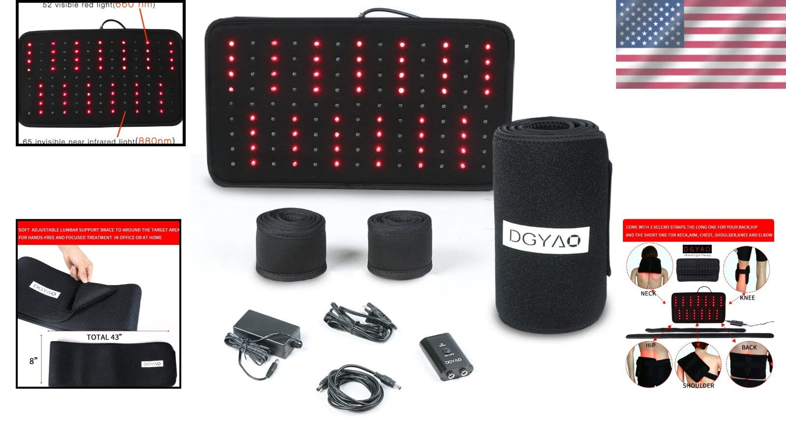 Comfortable Light Therapy Pad for Back and Joint Pain Relief – Portable Design