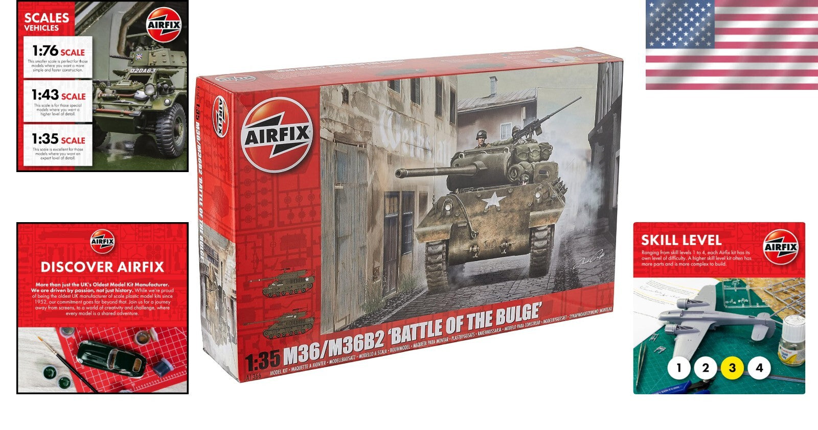 1:35 Scale M36 Jackson Tank Model Kit - WWII Military History in Multicolor