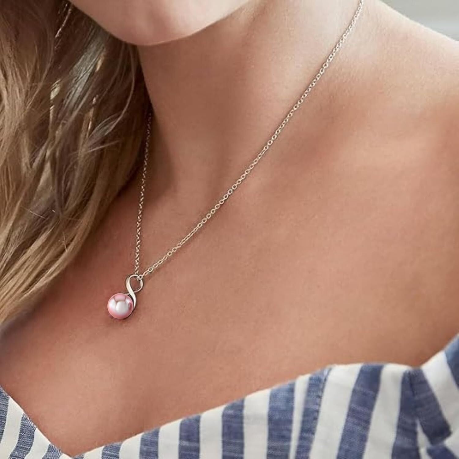 Hand-Picked Freshwater Pearl Necklace in 17 Inch Infinity Design - Gift-Ready