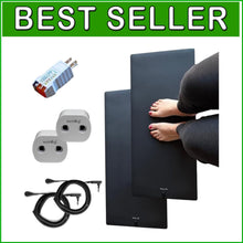 Load image into Gallery viewer, Complete Grounding Solution: 2 Vegan Leather Mats &amp; Safety Accessories Included