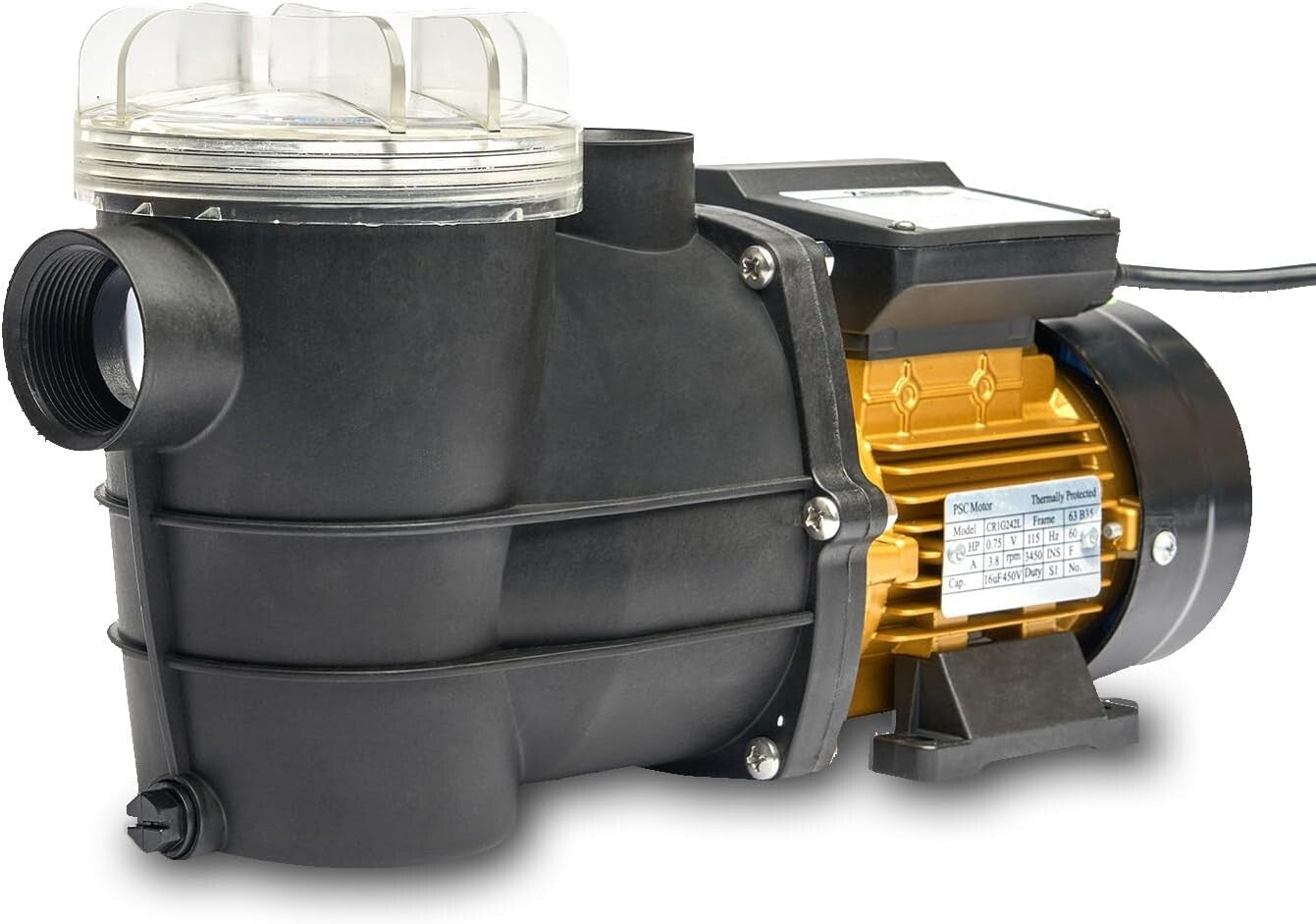 Crystal-Clear Water Guaranteed! 3/4 HP Self-Priming Swimming Pool Pump 2400 GPH