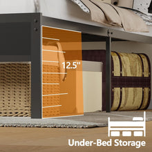 Load image into Gallery viewer, Durable Twin Bed Frame with USB Charging Station &amp; Under-Bed Storage Solutions