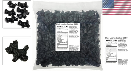5 LBS Black Licorice Scotties: Adorable Dog-Shaped Candies for Treat Lovers