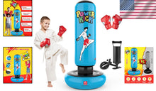 Load image into Gallery viewer, Kids 66-Inch Inflatable Punching Bag Set with Gloves - Fun Gift for Martial Arts