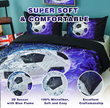 Load image into Gallery viewer, Stylish Twin Comforter Set 66x90 – 2-Piece Soccer Design for Boys and Girls